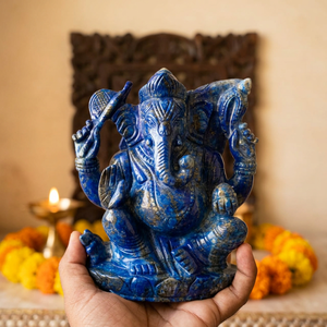 Figurine de Ganesh en labradorite sculptée à la main, art religieux, objet de collection, sculpture de forme libre - Product Image 6