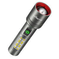 Linterna LED Portátil para Exteriores XINSITE, Carga USB, Cuerpo de Aleación de Aluminio, Más de 1000 Lúmenes, Haz de Luz Ajustable, Batería AA, para Camping