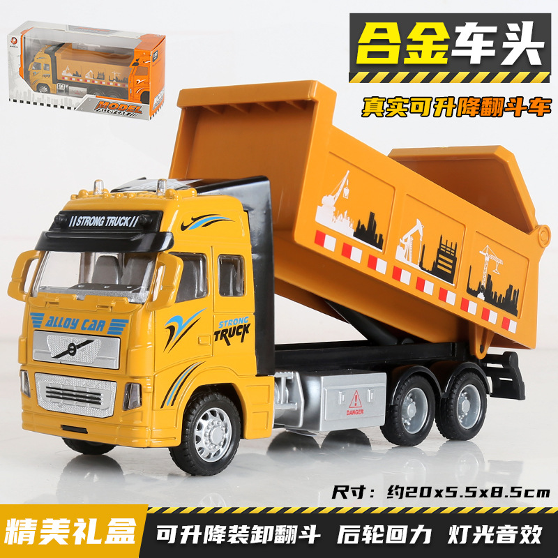 Emballage en carton jaune pour camion-benne.