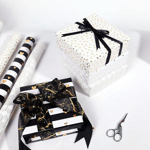 Venta al por mayor 80g cumpleaños oro estampado arte papel tisú 43*300cm regalo lujo embalaje personalizado rollo de papel de regalo - Product Image 6