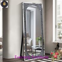 Espejos Miroir de sol à cadre en diamant écrasé de haute qualité Miroir moderne décoratif pour la maison avec lumières LED pour la maison et l'hôtel