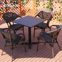 Meubles de balcon empilables toutes saisons, coussin de rotin en aluminium, Patio simple extérieur, chaise de salle à manger de jardin, chaises de bistrot