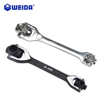 Clé à douille universelle multi-têtes WEIDA 8 en 1 WH11741 45 #   Jeu de clés à douille flexibles magnétiques en acier, outils métriques