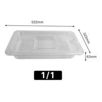 Bac Gastronorme PC GN 1/1 H65 – Contenant Alimentaire en Plastique Transparent pour Restauration, Café, Hôtel, Cuisine – Bac à Sauce