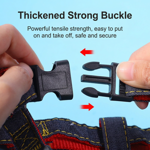 Cowboy Pet Denim Chest Harness Adjustable For Small Medium Large <b>Dogs</b> Walking Leash Set - Product Image 3