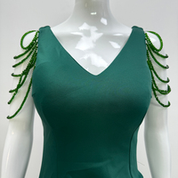 Robe de soirée longue trapèze personnalisable, élégante et amincissante, avec perles, respirante et naturelle, au design haut de gamme