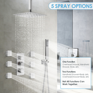 Pannello doccia di design in acciaio inox con bagno termostatico getti di pioggia per docce di lusso - Product Image 2