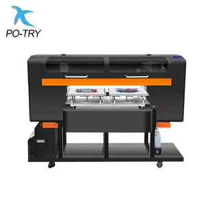 PO-TRY nouvelle machine d'impression industrielle améliorée de T-shirt d'imprimante de la double station 3 têtes d'impression DTG