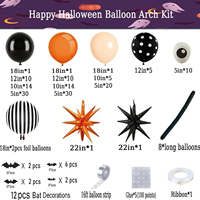 Accessoires de fête multi-usages, ballons gonflables de taille plus pour Halloween, arche de ballons colorés en latex et en feuille d'aluminium