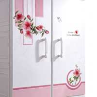 Armoire pour bébé en plastique PP 50*38*145cm, 3 étages, double porte, armoire de rangement pour enfants avec tiroir, armoire pour vêtements et jouets pour enfants