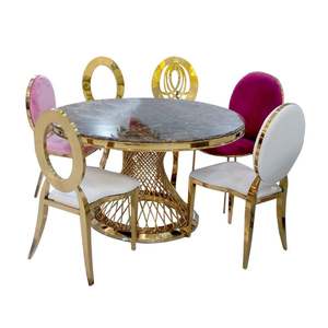 Chaises de salle à manger extensibles en acier inoxydable Dragon Mart Dubaï, design Eero <span class=keywords><strong>Saarinen</strong></span> Tulip, utilisation hôtelière, table de banquet moderne - Product Image 1
