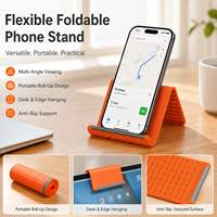 Support de téléphone portable en silicone flexible et pliable, multi-angles, universel, support paresseux portable, support de bureau réglable et enroulable