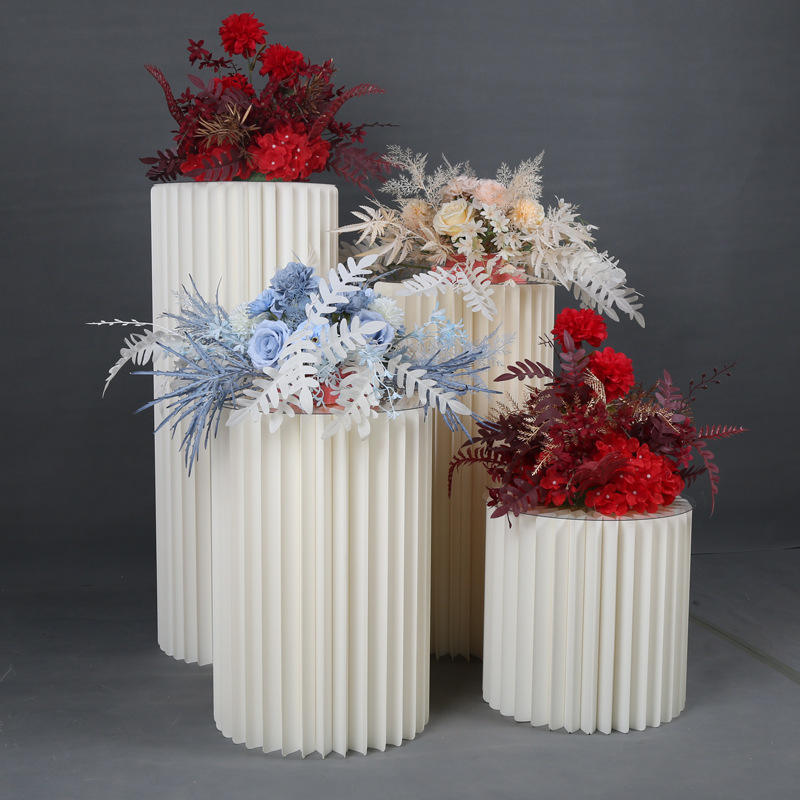 4 Colonne Di Carta Pieghevoli Per Display Con Coperchio In Acrilico - Ideali Per Matrimoni, Feste E Compleanni - Foto 14