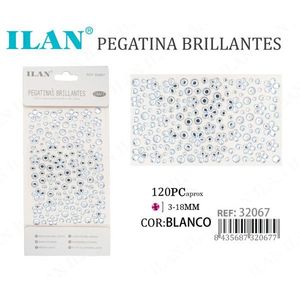 ILAN Adesivi Brillanti 3-18mm Bianchi 120 Pezzi per Lavori Manuali - Product Image 3