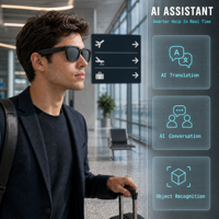 Lunettes Intelligentes IA Personnalisées avec Caméra Vidéo 1080P Traduction en Temps Réel Haut-parleur & Microphone Chargement Type-C pour Bureau et Voyage