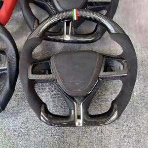 Volante de Fibra de Carbono Personalizado con Cuero Rojo y Anillo con la Bandera Italiana para Maserati Ghibli <span class=keywords><strong>Levante</strong></span> GT Quattroporte - Product Image 5