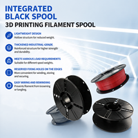 Gulungan Filamen Printer 3D Plastik Hitam Kosong 1kg 200mm Tahan Kelembapan Dapat Didaur Ulang untuk ABS PLA PETG Penggulungan dan Pengemasan