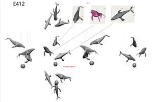 JingYue, arte colgante de resina transparente personalizado, decoración de delfines, sala de estar, artesanía grande hecha a mano para decoración de vestíbulo de Hotel - Product Image 5