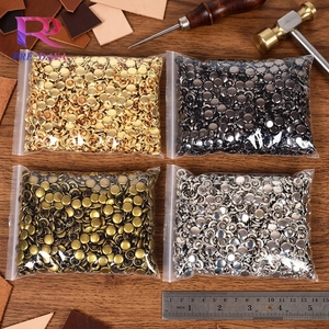Remache de doble tapa de dos lados, plata, negro, oro, 8mm, de tapa DIY remache, <span class=keywords><strong>remaches</strong></span> de latón de acero inoxidable, tachuelas de cuero - Product Image 1