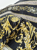 Robe Kaftan + Foulard Imprimé Floral Bohème en Satin Léger, Cache-maillot de Plage Oversize pour Femme, Style Baroque Noir