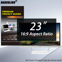 Filter Privasi PET Safe untuk Monitor Desktop 23 Inci 16:9 Anti Spy Anti Silau Anti Cahaya Biru Pelindung Mata
