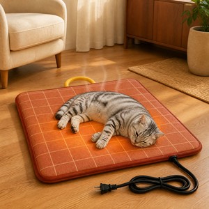 Coussin chauffant électrique pour animaux de compagnie ZT Factory Supply en velours et PVC avec housse amovible pour chats, chiens, chiots et animaux vétérinaires - Product Image 1