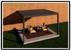 Pergola motorisée en aluminium pour jardin extérieur imperméable avec porte coulissante en verre, facile à assembler, en plastique HDPE - Product Image 3