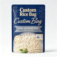 Sac en plastique personnalisé imprimé en gros avec soufflet latéral pour riz basmati 20 kg, riz rouge fermenté, quinoa