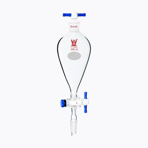 CS Labglass Custom Pear Shaped Borosilicate <strong>Glass</strong> Oil Water Separator <strong>Funnel</strong> for Laboratory Chemistry Glassware - Product Image 1
