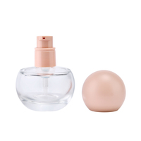 Botol Kaca Kosong Unik Isi Ulang Ukuran Perjalanan 30ml untuk Krim Perawatan Kulit, Lotion, Makeup, Foundation Cair dengan Semprotan Lotion