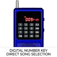 Radio FM de poche multifonctionnelle, lecteur audio Gurbani Bible, enregistreur, lampe torche, écran LED, rechargeable