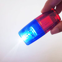 En rojo azul luz de advertencia táctico hombro Clip luces USB carga impermeable bicicleta luz trasera casco linterna lámpara para correr