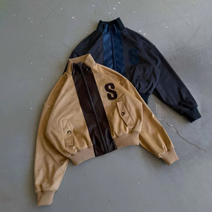 Custom Fashion Wear Vintage <b>Suede</b> Fabric Zipper <b>Jacket</b> Design Vintage Embroidery Logo High Quality <b>Suede</b> <b>Jacket</b> for <b>Men</b> - Product Image 1