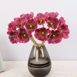7-Head Pu <b>Artificial</b> Poppy Flowers 32Cm <b>Stem</b> Home Decor Wedding Props High Simulation - Product Image 1
