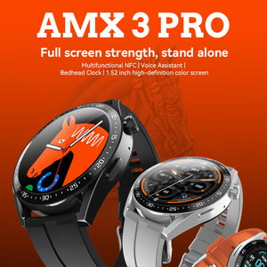 Precio de fábrica <span class=keywords><strong>AMAX</strong></span> 3 PRO Smartwatch Carga inalámbrica Pantalla táctil completa de 1,52 pulgadas Al lado del modo de reloj Fitness deportes reloj inteligente - Product Image 2