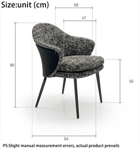 Silla de comedor premium de lino gris oscuro con patas de acero inoxidable antideslizantes, ideal para comedores de hoteles de 5 estrellas y para sentarse por largos períodos. - Product Image 6