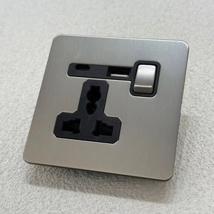 13a, стандарт Великобритании, 16A, европейская французская Универсальная Розетка с 86 накатками, матовые никелевые переключатели, Настенные переключатели из нержавеющей стали - Product Image 1