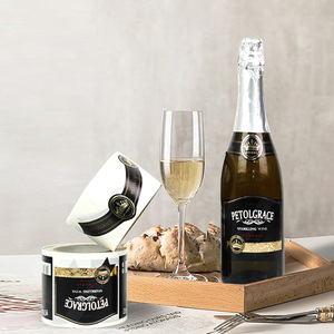 Custom Hot Foil Embossed Waterproof Adhesive Private <strong>Label</strong> Wine <strong>Bottle</strong> <strong>Printing</strong> Rose Red Wine <strong>Label</strong> Stickers - Product Image 4