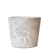 Style nordique moderne motif de cerf balcon mini pots succulents cylindre ciment fleur plante jardinière pots
