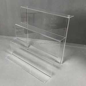 Lớn hơn 4 tầng rõ ràng plexiglass hiển thị mỹ phẩm trang điểm colour vỏ Nail hiển thị đứng lắp ráp Acrylic bước hiển thị đứng - Product Image 1