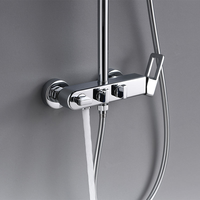 Système de douche pluie mural moderne 3 fonctions en laiton massif avec mitigeur de plafond 9 pouces – Amélioration de luxe pour salle de bain