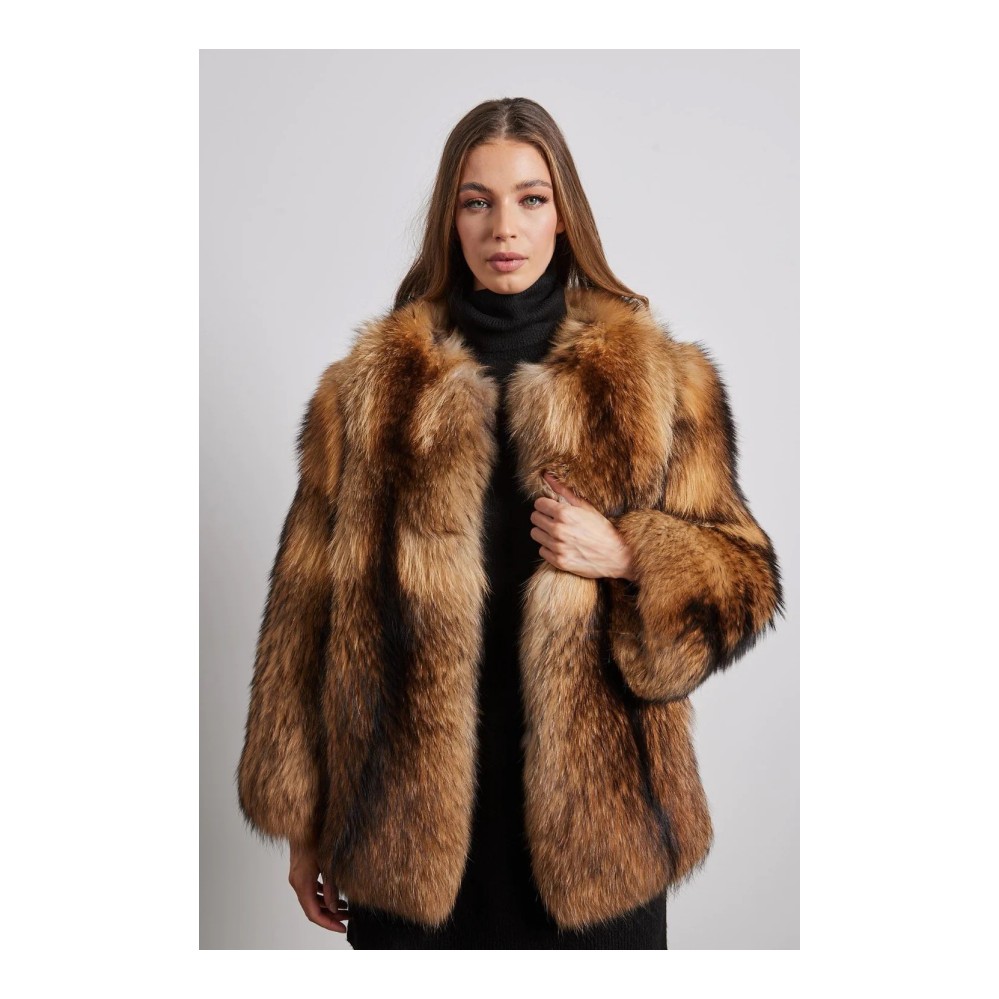RXFurs Custom Design Plus Size Real Fox Fur Dyed Long Coats Female Winter Natural Whole Full Pelt Raccoon Fur Jacket