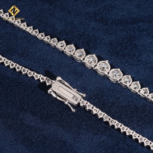 ZUANFA JEWELRY Collar de tenis de lujo con diseño de cadena, chapado en rodio sobre plata 925, redondo de 2 mm, con efecto gradual, para fiesta - Product Image 5