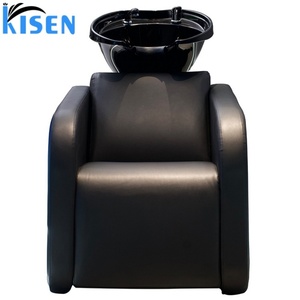 KISEN High Quality Hair Salon Furniture Back Washing Unit Salon Ceramic Basin Beauty Shampoo Chair Shampoo <b>Bed</b> in Stock - Product Image 3