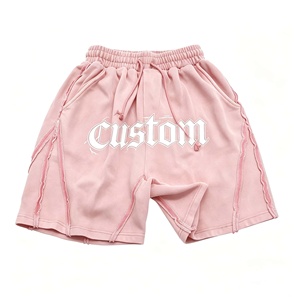 Pantalones Cortos Deportivos para Hombre, Estilo Vintage, Cintura Elástica, Lavado Ácido, Algodón, Diseño Gráfico, Ropa Urbana Y2K - Product Image 2