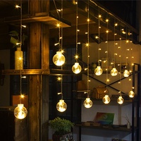 Guirlande lumineuse LED à boules de souhaits, rideau lumineux scintillant, indice de protection IP44, blanc chaud, pour les fêtes de Noël, décoration lumineuse pour les fêtes
