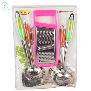 Ensemble <span class=keywords><strong>de</strong></span> 5 <span class=keywords><strong>ustensiles</strong></span> <span class=keywords><strong>de</strong></span> <span class=keywords><strong>cuisine</strong></span> en acier inoxydable pour la maison, avec râpe à légumes, louches et spatule – Vente en gros tout-en-un - Product Image 1
