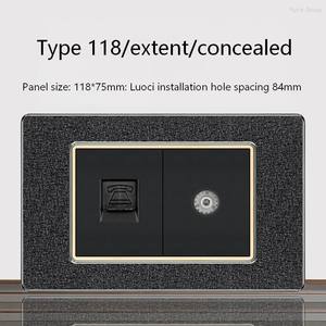 สวิตช์ผนังแบบสัมผัสสีดำด้าน ดีไซน์ทันสมัย พร้อมช่องเสียบทีวีและคอมพิวเตอร์ สำหรับบ้าน สำนักงาน และโรงแรม - Product Image 4