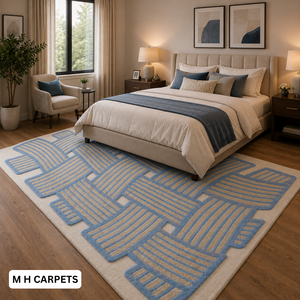 Tapis de luxe personnalisé en laine, écologique, fait main, moderne, pour hôtel, salon, décoration intérieure - Product Image 2