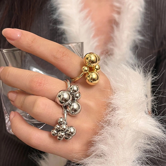 Stainless Steel Ring Hypoallergenic Fashion Jewelry Durable Tarnish-Free Statement Ring Premium Polished Ball Ring for Men Women